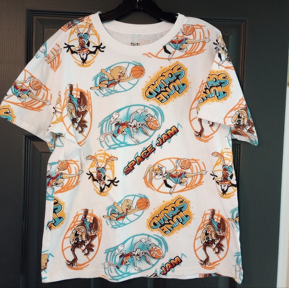 Space Jam Tune Squad A New Legacy All Over Print Tee Shirt 90s Aesthetic Taz Euc
